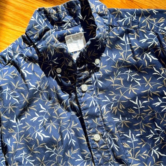 Gap Men’s Button Down Shirt in Bamboo Print - Picture 1 of 7
